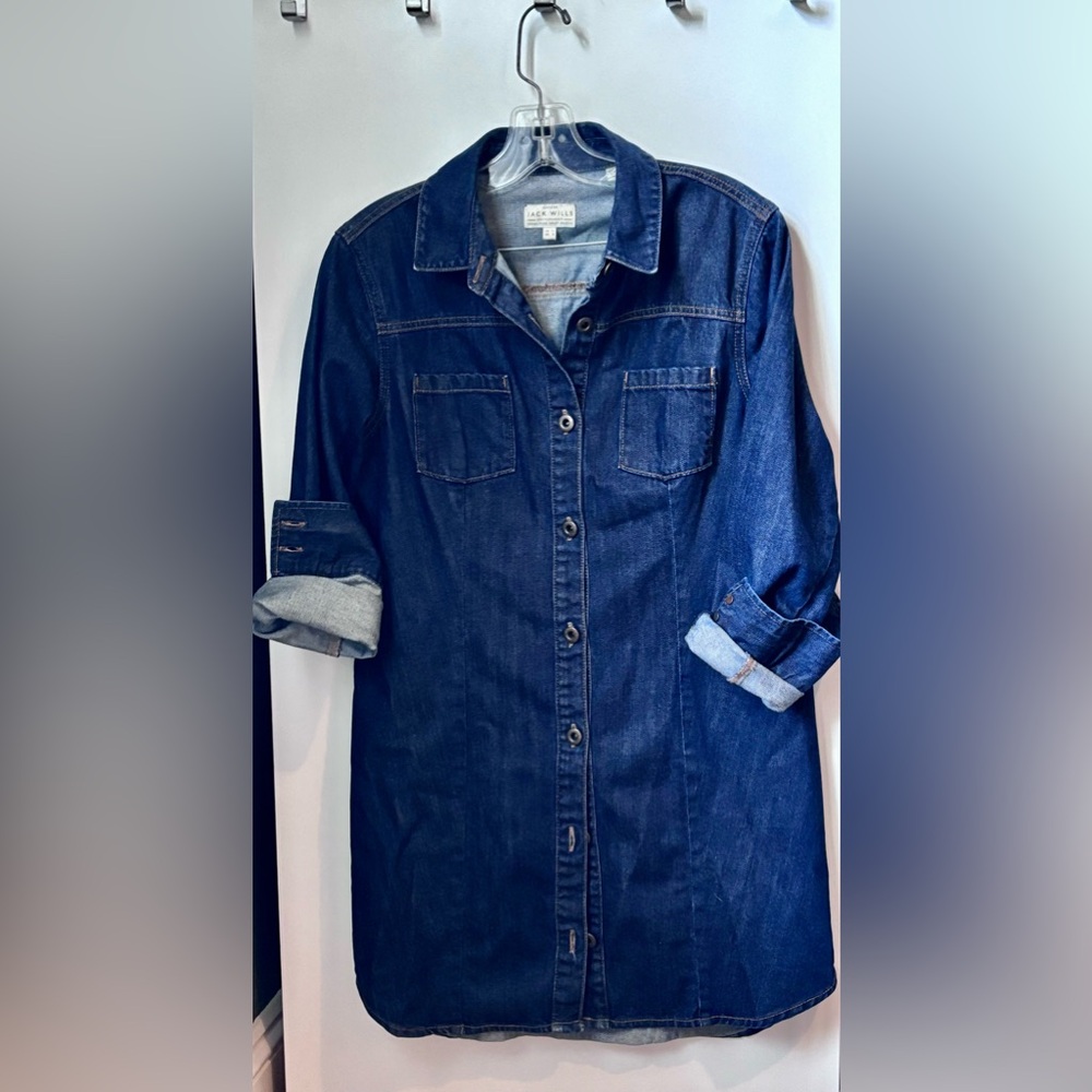 Dark denim shirt dress